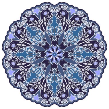 Dekoratif çiçek süsleme Doğu tarzı. Mandala.