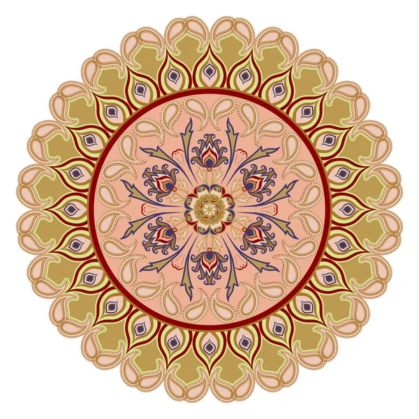 Adorno floral decorativo de estilo oriental. Mandala. . — Archivo Imágenes Vectoriales