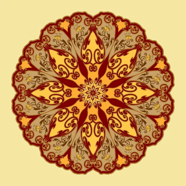 Dekorativa blommor prydnad i öst stil. Mandala. — Stock vektor