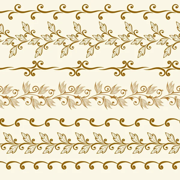 Conjunto de bordes vintage sin costuras . — Vector de stock