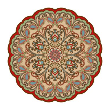 Dekoratif çiçek süsleme Doğu tarzı. Mandala.