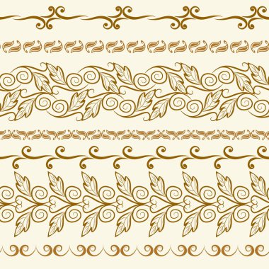 Dikişsiz vintage kenarlık kümesi.