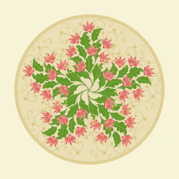 Dekoratif çiçek süsleme Doğu tarzı. Mandala. — Stok Vektör