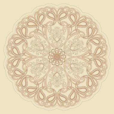Dekoratif çiçek süsleme Doğu tarzı. Mandala.