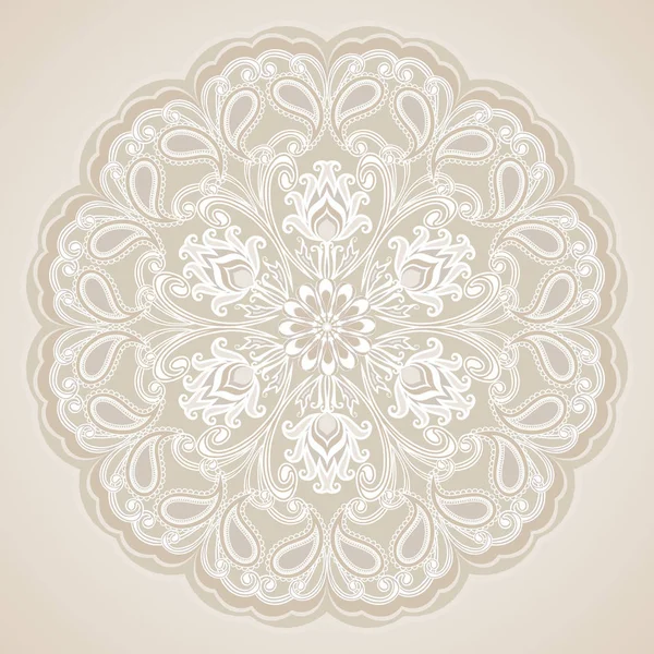 Decoratieve bloemen sieraad in Oost-stijl. Zilveren mandala. — Stockvector