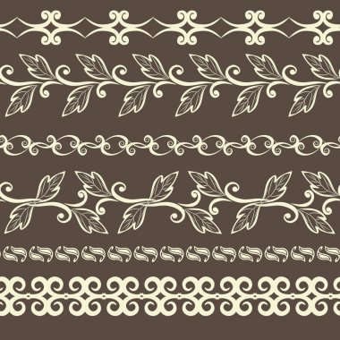 Dikişsiz vintage kenarlık kümesi.