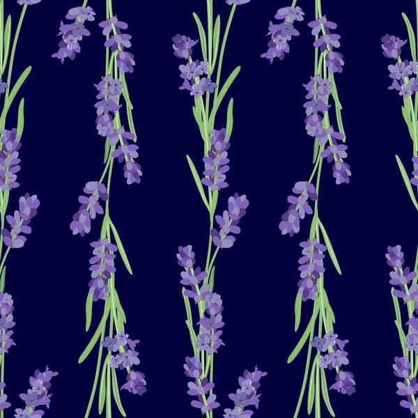 Patrón sin costura con flores de lavanda . — Archivo Imágenes Vectoriales