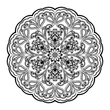 Dekoratif çiçek süsleme Doğu tarzı. Mandala.