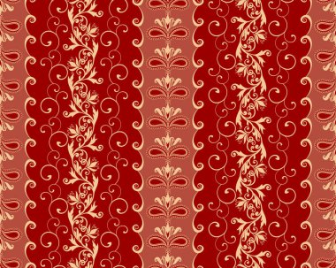 Sorunsuz vintage sınırları. Geleneksel Doğu tarzı, süs çiçek öğeleri.