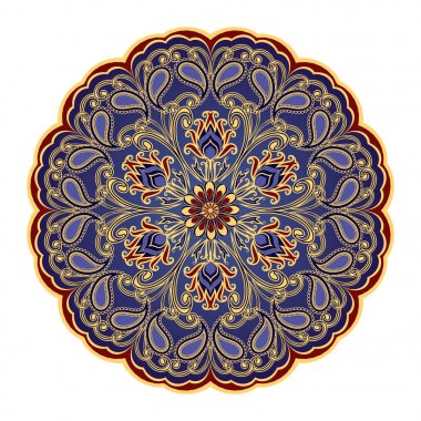 Dekoratif çiçek süsleme Doğu tarzı. Mandala.