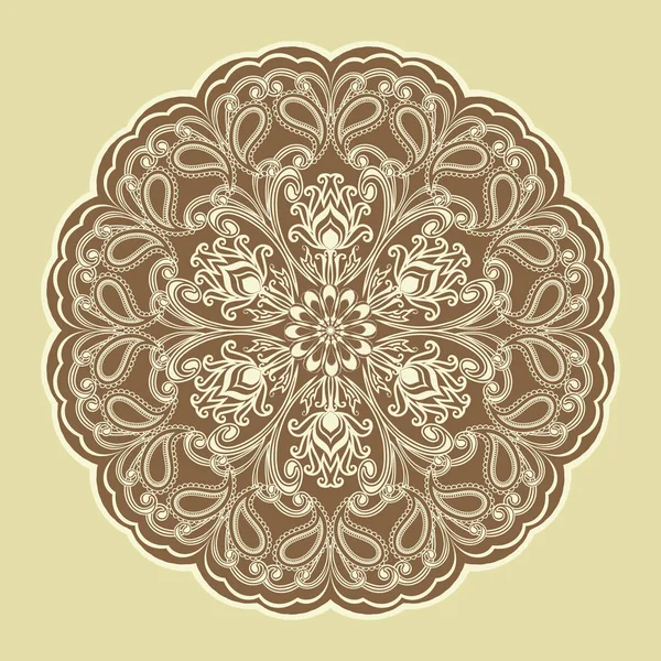 Decorativo ornamento floreale in stile orientale. Mandala . — Vettoriale Stock