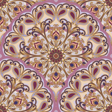 Vektör mandalalar seamless modeli. Dairesel grafik öğelerin geleneksel Doğu desen.