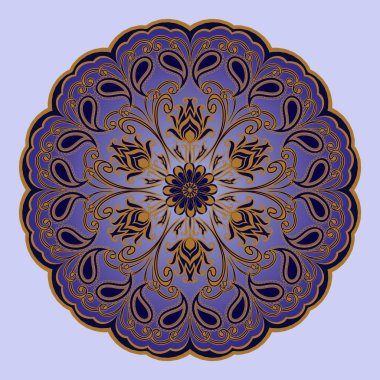 Dekoratif çiçek süsleme Doğu tarzı. Mandala.