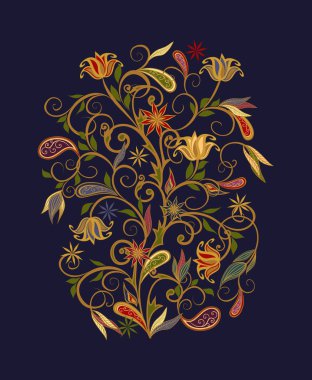 Fantastik buket. Arka planda etnik geleneksel tarzı.