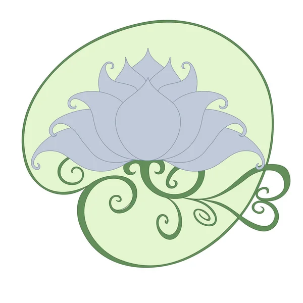 Lotus Image Vector Lotus Bloem Vintage Stijl — Stockvector