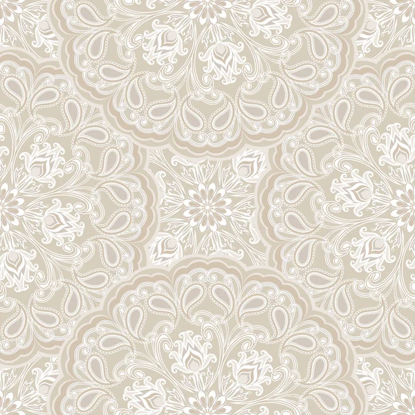 Modèle Vectoriel Sans Couture Mandalas Argent Modèle Traditionnel Oriental Éléments — Image vectorielle