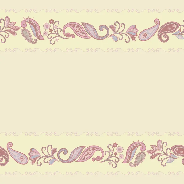 Modèle Vintage Abstrait Avec Fleurs Décoratives Feuilles Motif Paisley Dans — Image vectorielle