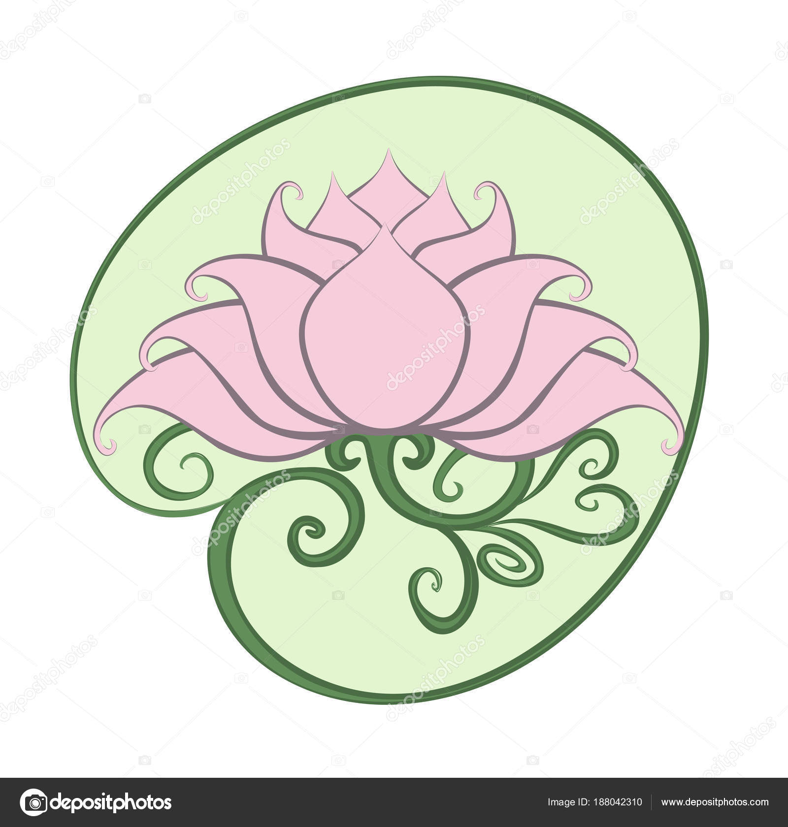 Lotus Vecteur Image Fleur Lotus Dans Style Vintage Image