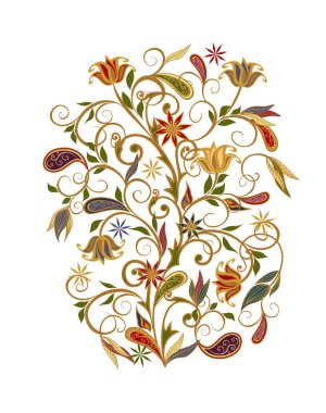 Fantastik buket. Arka planda etnik geleneksel tarzı.