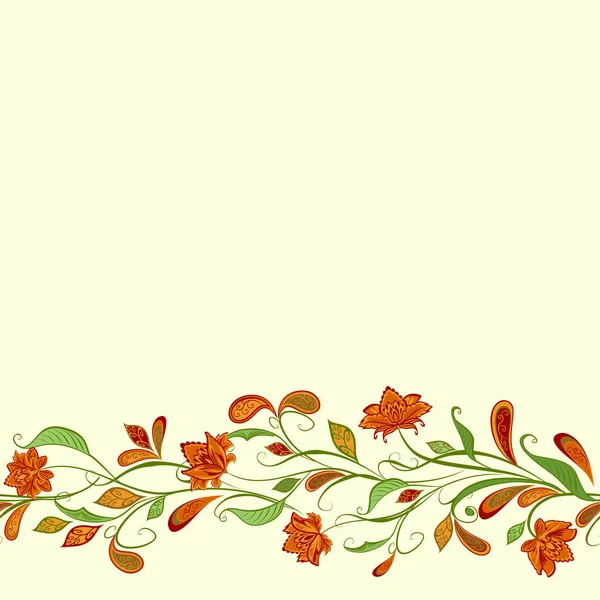 Dekoratif Çiçekli Yapraklı Doğu Tarzında Desenli Soyut Vintage Desen — Stok Vektör