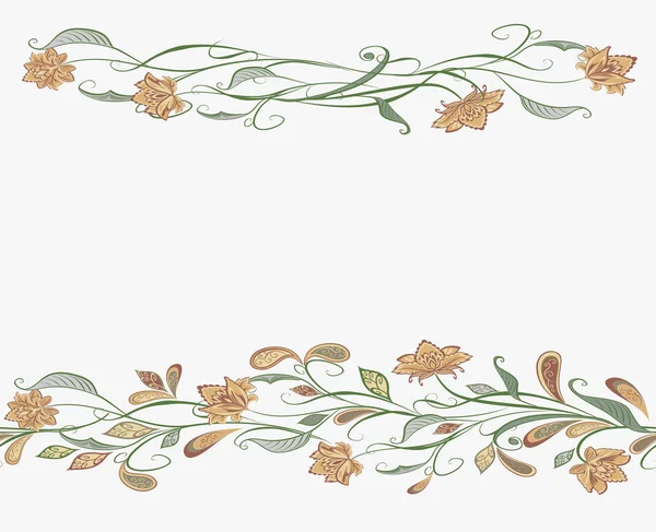 Abstract Vintage Patroon Met Decoratieve Bloemen Bladeren Paisley Patroon Oosterse — Stockvector