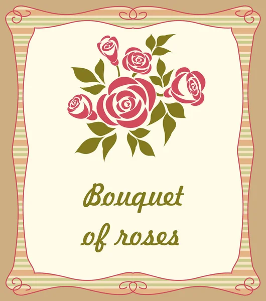Arrière Plan Avec Bouquet Roses Fond Vectoriel Avec Bouquet Roses — Image vectorielle
