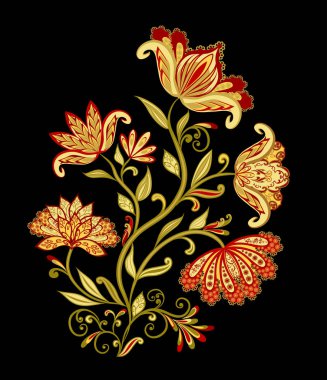 Fantastik buket. Arka planda etnik geleneksel tarzı.