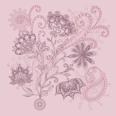 Fantastik buket. Arka planda etnik geleneksel tarzı.