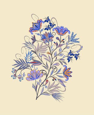 Fantastik buket. Arka planda etnik geleneksel tarzı.