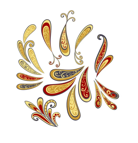 ベクトル装飾デザイン ペイズリー 花の要素 — ストックベクタ