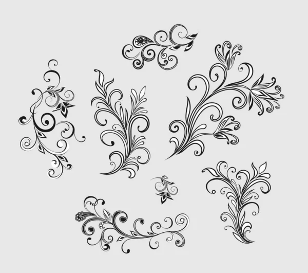 Vector Dekoratives Design Paisley Florale Elemente — Stockvektor