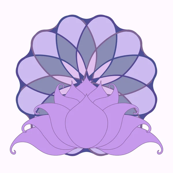 Loto Mandala Imagen Vectorial Una Flor Loto Estilizada Estilo Vintage — Vector de stock