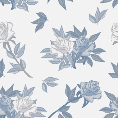 Gül ile Seamless modeli. Vektör desen için arka plan, Güllü Tekstil, yazdırma.