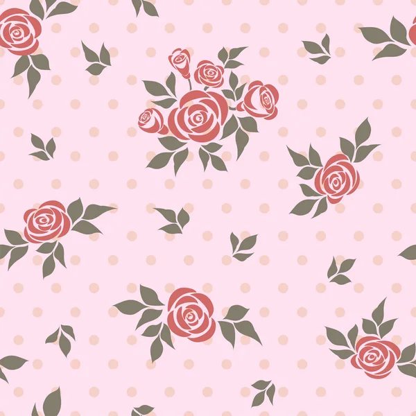 Vzor Bezešvé Růží Vektor Vzor Růží Pro Pozadí Textil Tisk — Stockový vektor