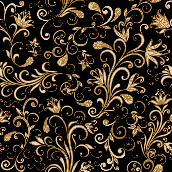 Modèle Vintage Abstrait Avec Fleurs Décoratives Feuilles Motif Paisley Dans — Image vectorielle