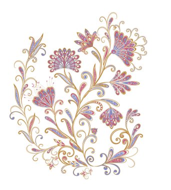 Fantastik buket. Arka planda etnik geleneksel tarzı.