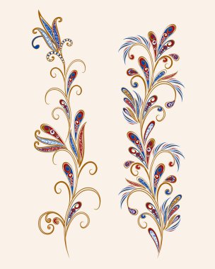 Fantastik buket. Arka planda etnik geleneksel tarzı.