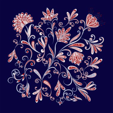 Fantastik buket. Arka planda etnik geleneksel tarzı.