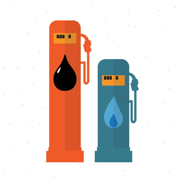 Utilisation du gaz et du pétrole - vecteur — Image vectorielle