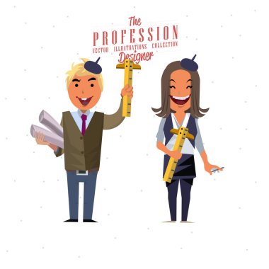 Tasarımcı karakter tasarımı - vektör 