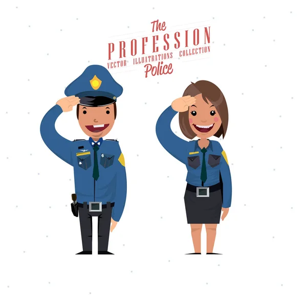 Erkek ve kadın polis - vektör