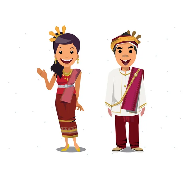 Thai traditional costume. chiang mai. - vector — Stock Vector