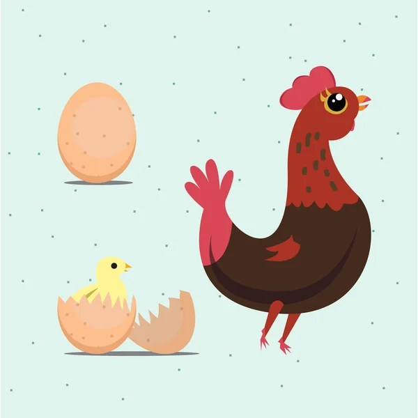 Kurczaka i jaj - wektor — Wektor stockowy