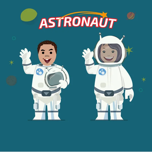 Astronot erkek ve dişi - vektör