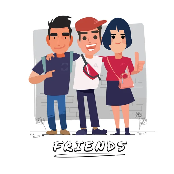 Groupe Amis Concept Amitié Illustration Vectorielle — Image vectorielle