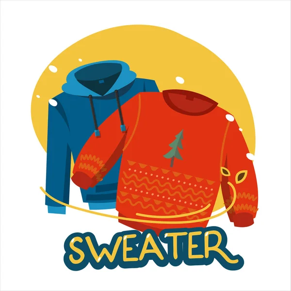 Sweater Atau Mantel Musim Dingin Ilustrasi Vektor - Stok Vektor
