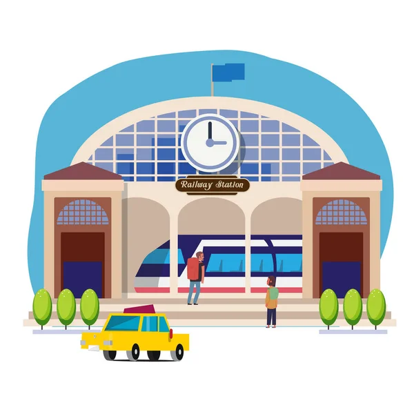 Tren İstasyonu veya Tren İstasyonu - vektör