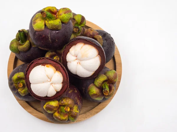 Mangosteen fruit on white background.Queen of Fruits — Stock Photo, Image