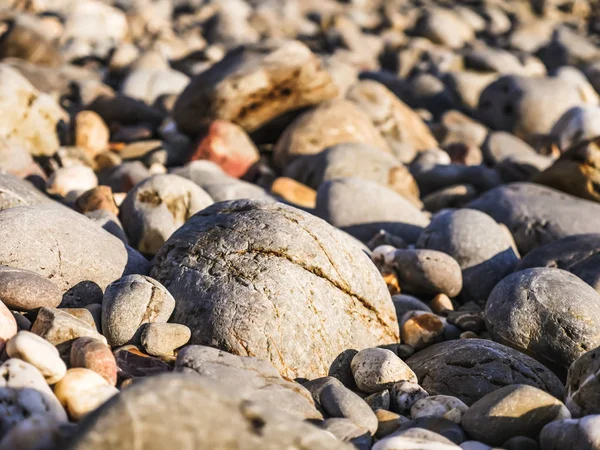 Stones on the beach, Pebbles background, selective focus — Stock Photo, Image
