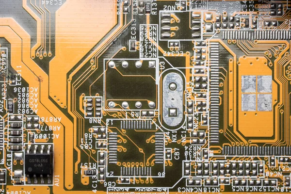 Komputerze płytkę drukowaną, elektroniczna technologia tło. — Zdjęcie stockowe